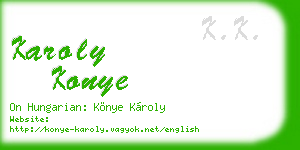 karoly konye business card