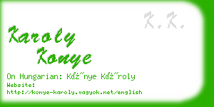 karoly konye business card